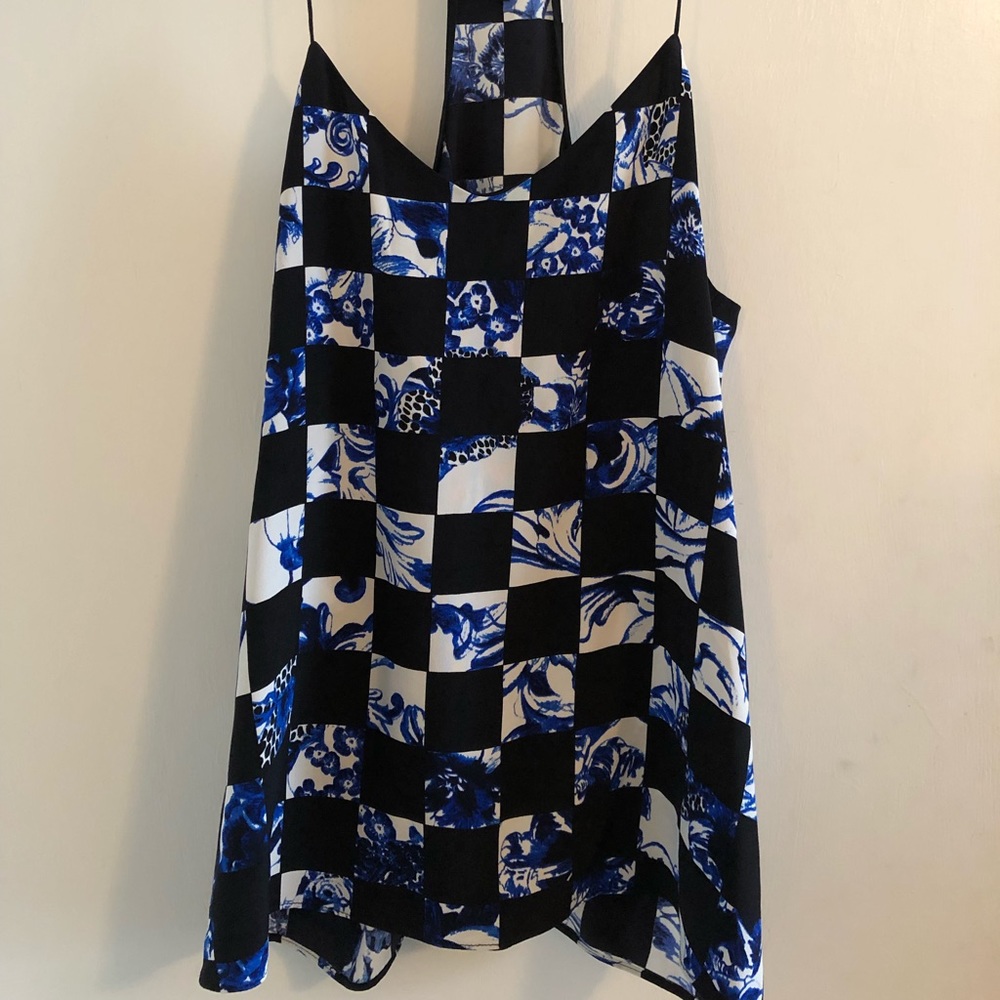OFFERS WELCOME Tibi black white and blue patterned